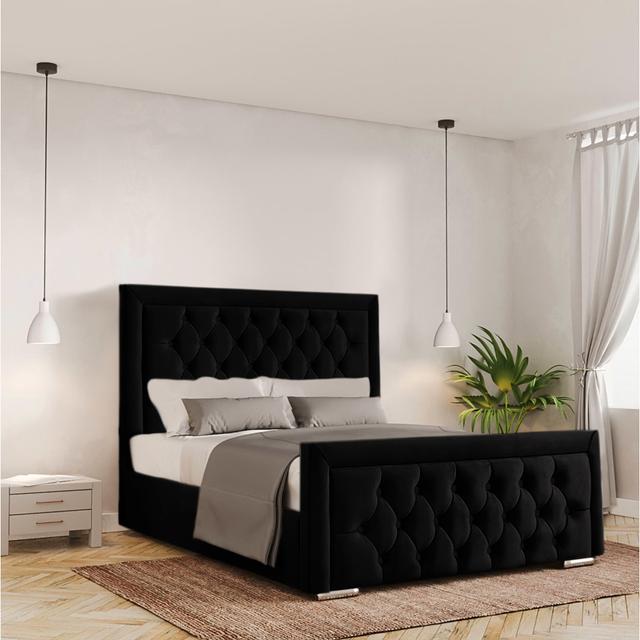 Adasyn Upholstered Storage Bed Fairmont Park Colour: Black, Size: Small Double (4') on Productcaster.