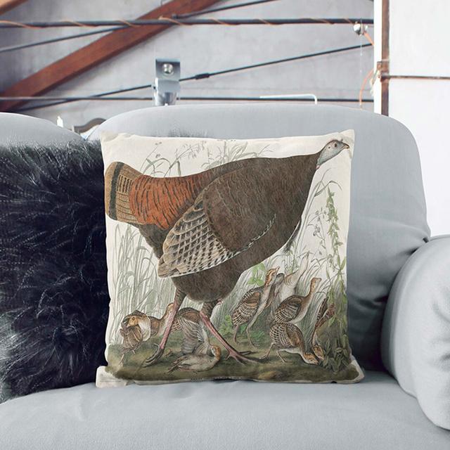 Great American Hen by John James Audubon Cushion with Filling East Urban Home Size: 40cm H x 40cm W x 15cm D, Backing Colour: White on Productcaster.