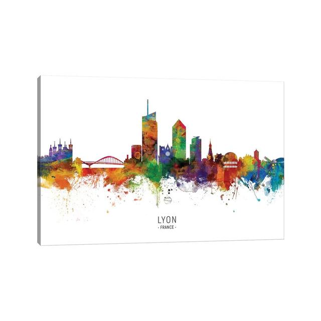 Lyon France Skyline by Michael Tompsett - Wrapped Canvas Painting Latitude Run Size: 66.04cm H x 101.6cm W x 1.91cm D on Productcaster.