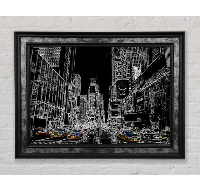 New York Street Taxi Psychedelic - Single Picture Frame Art Prints Bright Star Size: 21cm H x 42cm W x 8cm D on Productcaster.