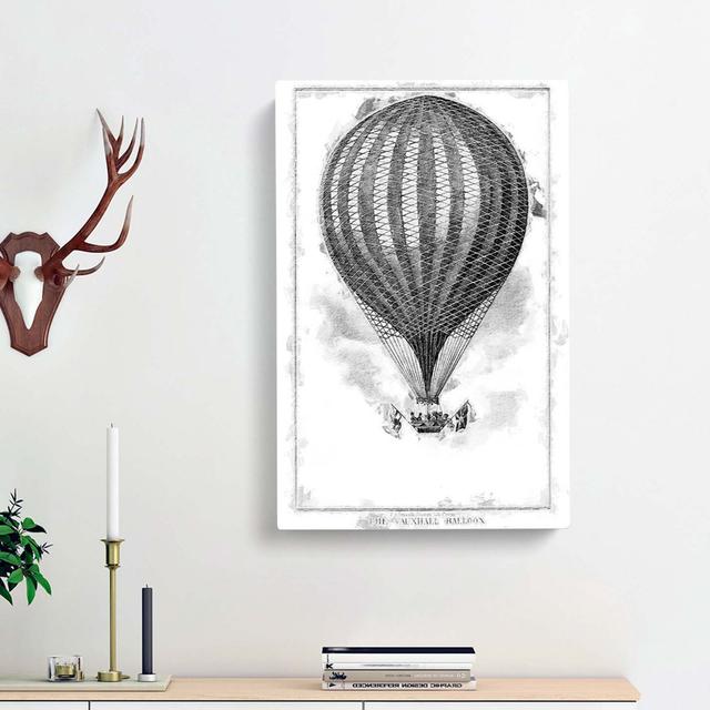 Hot Air Balloon by John Wise - Wrapped Canvas Painting Print East Urban Home Size: 60cm H x 40cm W x 3cm D on Productcaster.