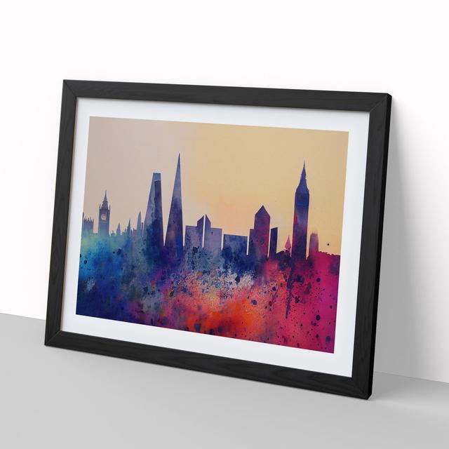 Watercolour London Skyline Vol.6 Abstract - Picture Frame Painting 17 Stories Frame Colour: Black, Size: 25cm H x 34cm W x 2cm D on Productcaster.