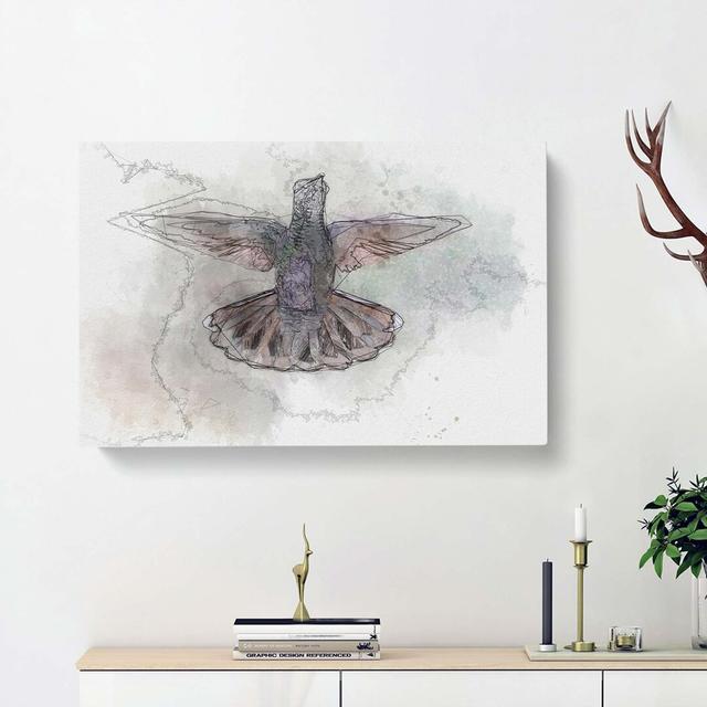 Wings Of A Hummingbird In Abstract - Wrapped Canvas Print East Urban Home Size: 50cm H x 76cm W x 3cm D on Productcaster.