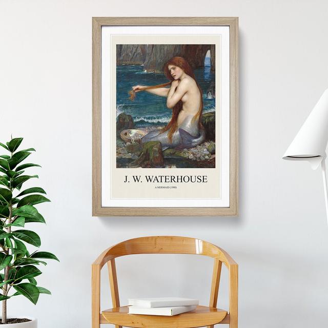 A Mermaid Vol.1 by John William Waterhouse - Picture Frame Painting East Urban Home Frame Option: Oak Framed, Size: 48cm H x 36cm W x 2cm D on Productcaster.