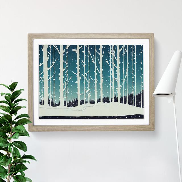 Intense Winter Forest Abstract - Picture Frame Graphic Art Alpen Home Frame Colour: Oak, Size: 46cm H x 64cm W x 2cm D on Productcaster.