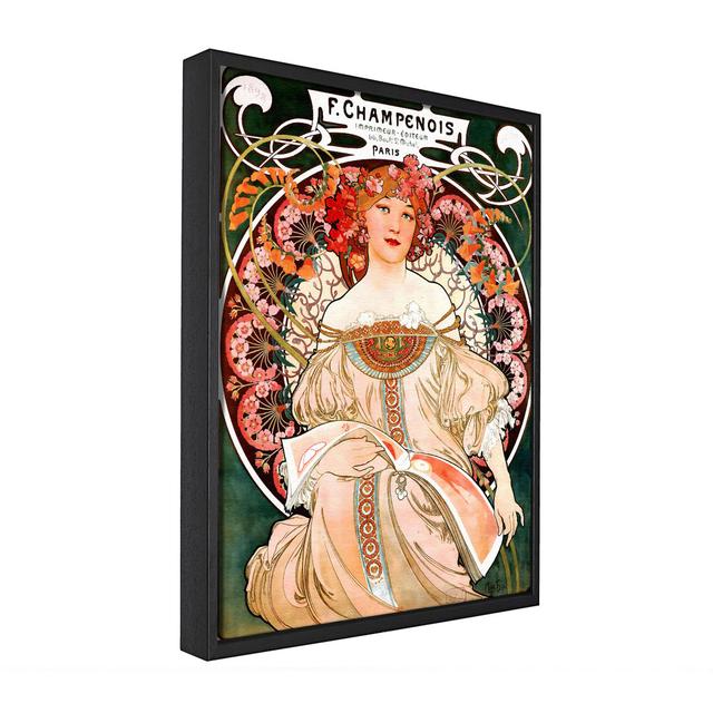 Alphonse Mucha Champenois - Single Picture Frame Graphic Art on Canvas Astoria Grand Size: 66cm H x 106.6cm W x 10cm D on Productcaster.