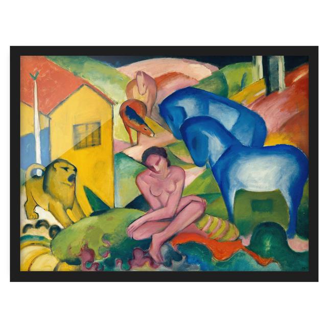 The Dream by Franz Marc - Picture Frame Painting Marlow Home Co. Size: 70cm H x 100cm W x 2cm D, Frame Option: Black Framed on Productcaster.