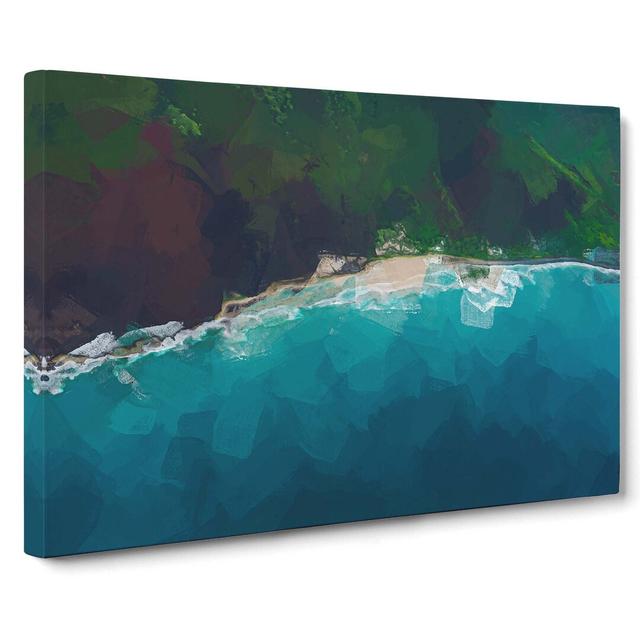 Beach in Hawaii in Abstract - Wrapped Canvas Graphic Art Print East Urban Home Size: 40cm H x 60cm W x 3cm D on Productcaster.