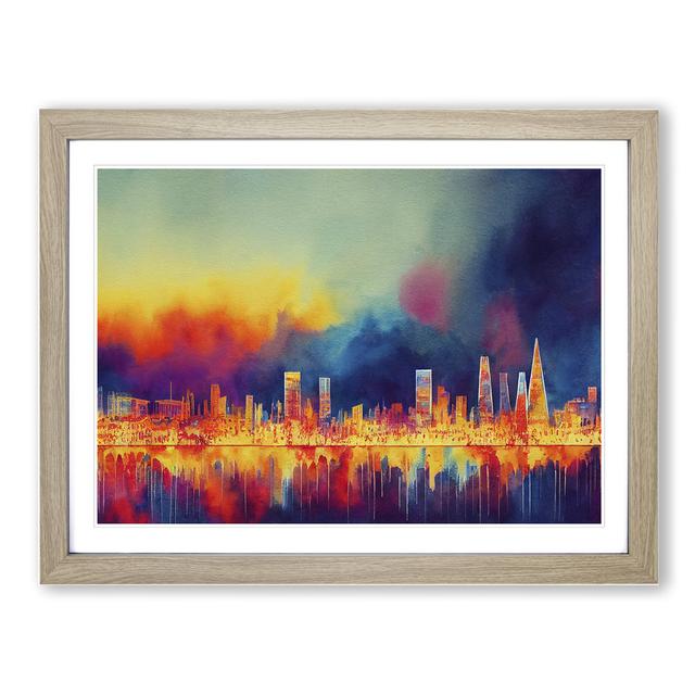 London Skyline Art Vol.2 Abstract - Picture Frame Graphic Art 17 Stories Size: 34cm H x 46cm W, Frame Colour: Oak on Productcaster.