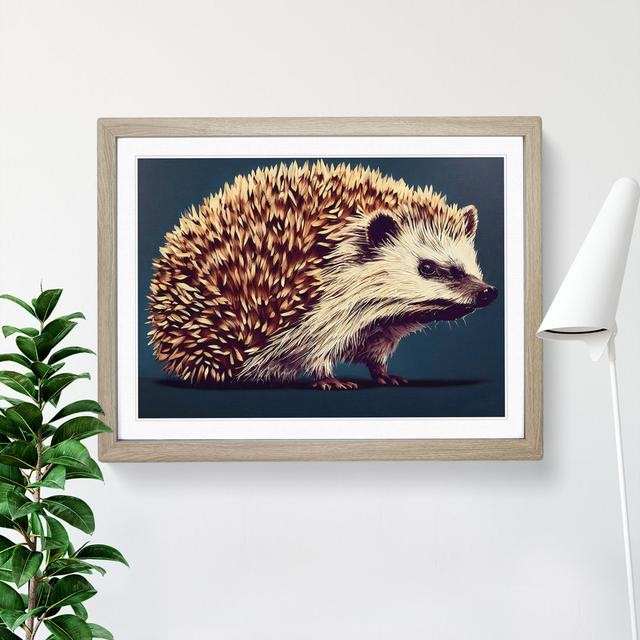 View of a Hedgehog Vol.1 - Picture Frame Graphic Art Alpen Home Size: 25cm H x 34cm W x 2cm D, Frame Colour: Oak on Productcaster.