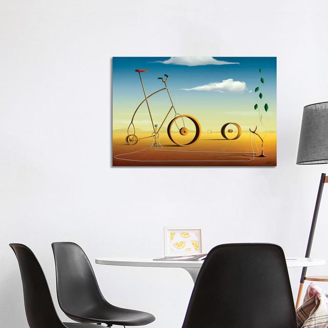 A Bicicleta (the Bicycle) by Marcel Caram - Print on Canvas Latitude Run Format: Wrapped Canvas, Size: 66.04cm H x 101.6cm W x 3.81cm D on Productcaster.