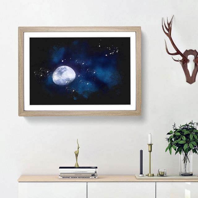 Shadow Moon - Picture Frame Graphic Art East Urban Home Size: 45cm H x 63cm W x 2cm D, Frame Option: Oak Framed on Productcaster.