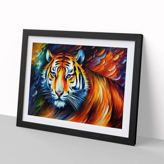 Tiger Painting Vol.3 Abstract - Picture Frame Graphic Art Latitude Vive Size: 34cm H x 46cm W x 2cm D, Frame Colour: Black Framed on Productcaster.