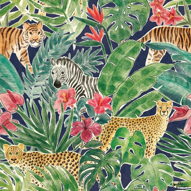 Jungle Vibes Step 01D by Janelle Penner - Wrapped Canvas Painting Pergo Classics Size: 91cm H x 91cm W on Productcaster.