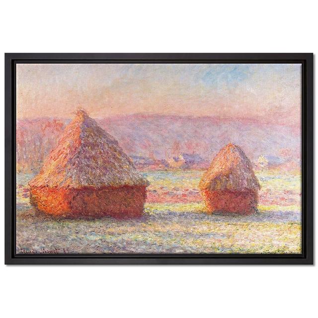 Gerahmtes Leinwandbild Kunstdruck Heuhaufen von Claude Monet Rosalind Wheeler Maße: 45 cm H x 65 cm B x 2,5 cm T on Productcaster.