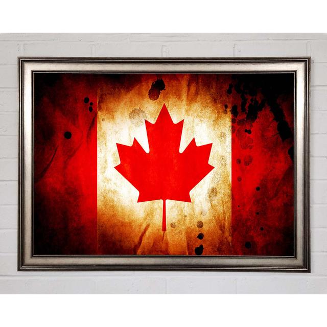 Canadian Flag Grunge - Print Ophelia & Co. Size: 84.1cm H x 118.9cm W x 1.5cm D, Format: Matte Black Framed Paper on Productcaster.