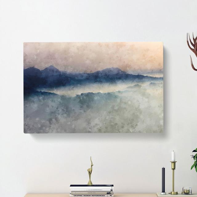 Misty Mountains - Wrapped Canvas Painting Print East Urban Home Size: 50cm H x 76cm W x 3cm D on Productcaster.