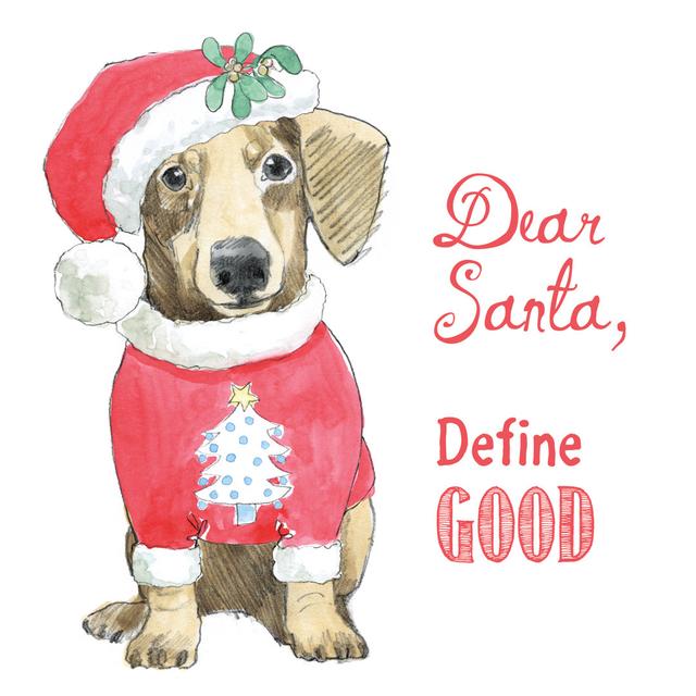 Glamour Pups Christmas III Dear Santa by Beth Grove - Wrapped Canvas Print The Seasonal Aisle Size: 76cm H x 76cm W on Productcaster.