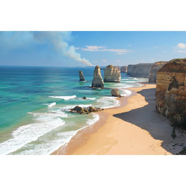 The Twelve Apostles, Australia, And A Bushfire Highland Dunes Size: 51cm H x 76cm W on Productcaster.