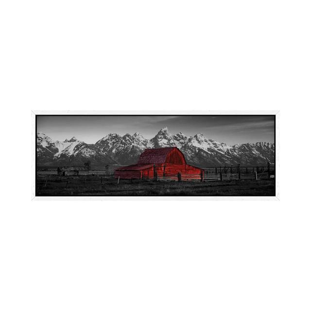 Barn Grand Teton National Park WY USA Color Pop Fleur De Lis Living Size: 60.96cm H x 182.88cm W, Frame Colour: White on Productcaster.