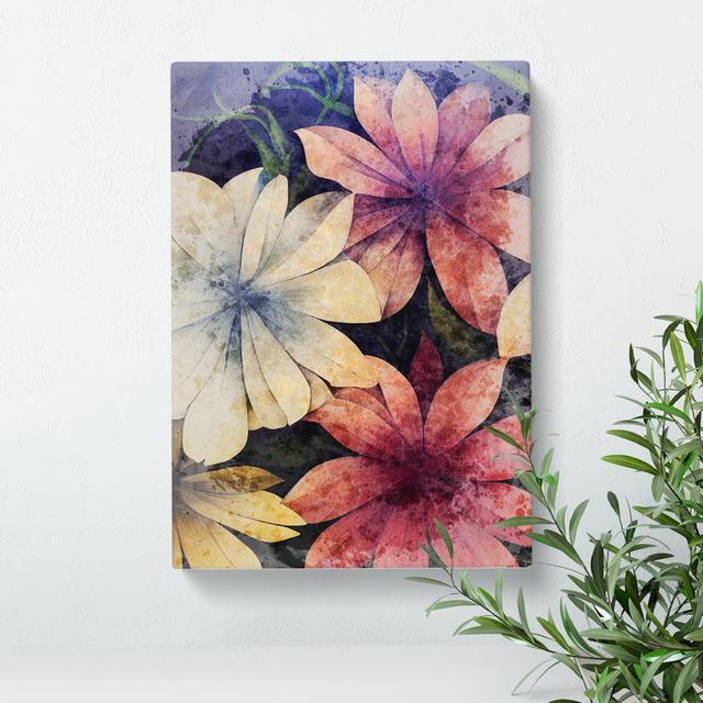 Flowers Water Painting No.2 - Wrapped Canvas Print Marlow Home Co. Size: 60cm H x 40cm W x 3cm D on Productcaster.