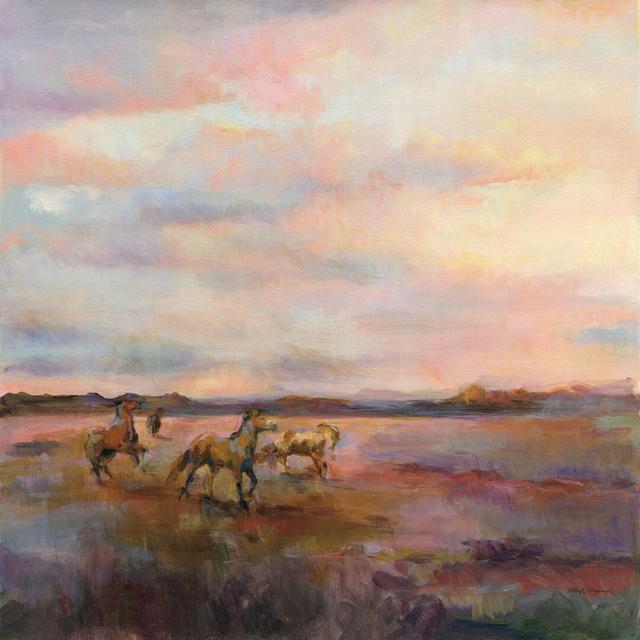 Mustangs Under Big Sky by Marilyn Hageman - Wrapped Canvas Painting Alpen Home Size: 51cm H x 51cm W on Productcaster.