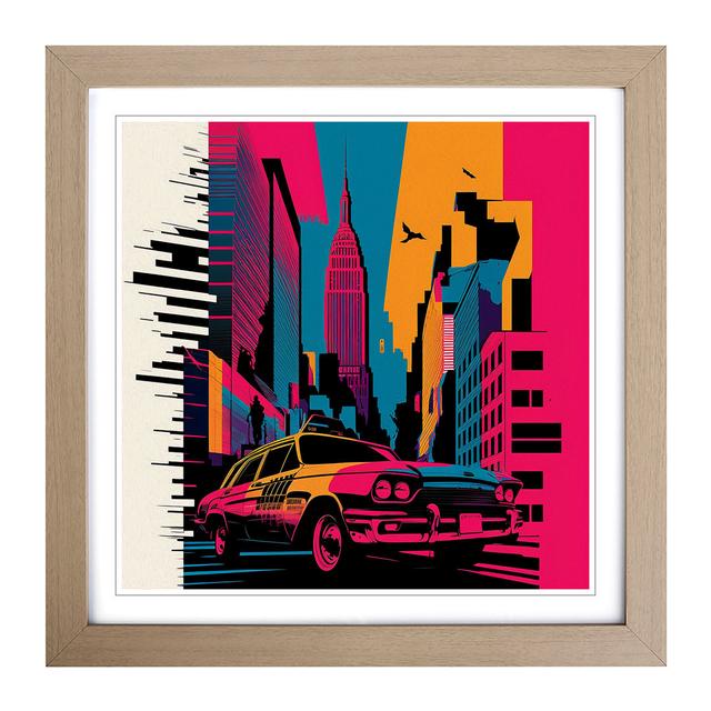 City Of New York Pop - Single Picture Frame Art Prints on Wood Marlow Home Co. Frame Colour: Oak on Productcaster.