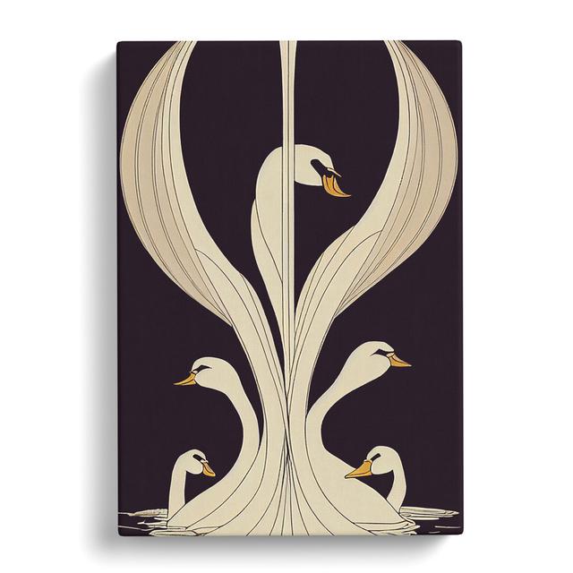 Art Nouveau Swan - Wrapped Canvas Graphic Art Rosdorf Park Size: 60cm H x 40cm W x 3cm D on Productcaster.