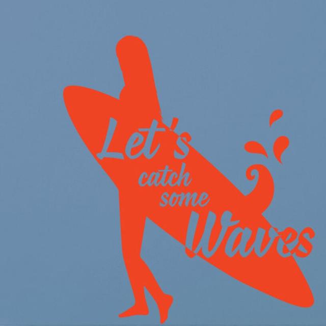 Lets Catch Some Waves Large Wall Sticker Maturi Colour: Orange on Productcaster.