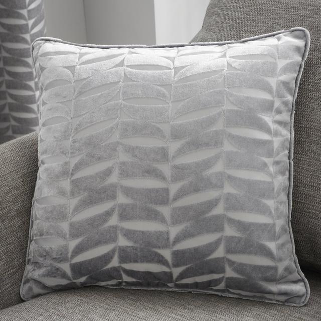 Kendal Geometric Square Throw Pillow Cover Curtina Colour: Silver on Productcaster.