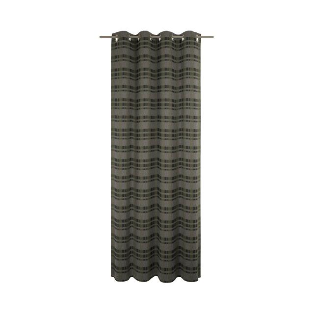 Devore Polyester Room Darkening Grommet / Eyelet Curtain Panel Union Rustic Curtain Colour: Green/Grey/Black, Size: 132cm Width x 225cm Drop on Productcaster.