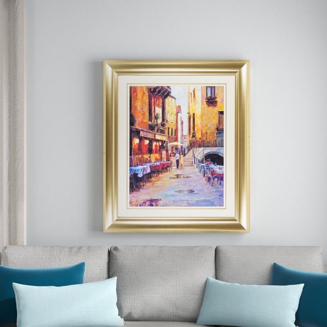 'Venetian Cafés II' by Haixia Liu Framed Art Print East Urban Home on Productcaster.