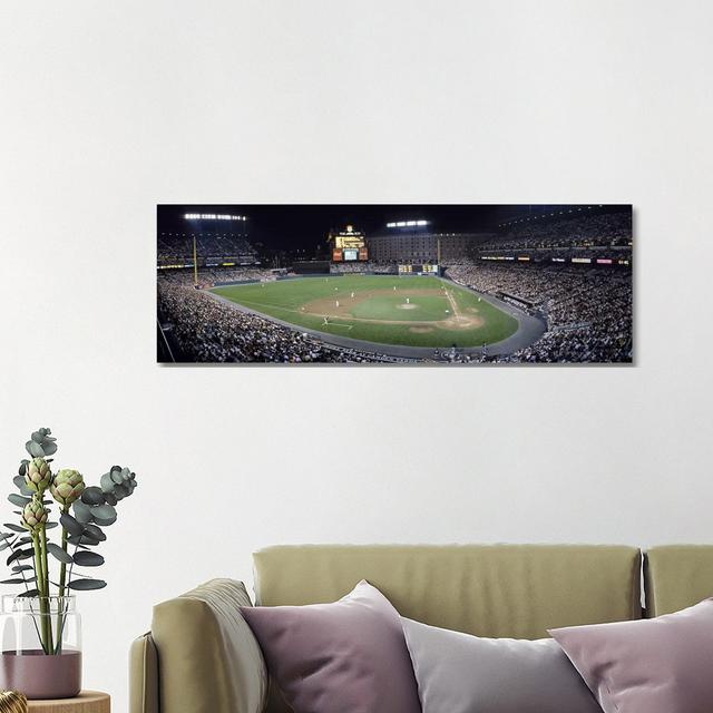 Baseball Game Camden Yards Baltimore MD - Wrapped Canvas Panoramic Print Ebern Designs Size: 40.64cm H x 121.92cm W x 3.81cm D on Productcaster.