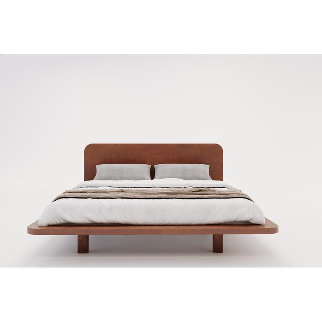 Iyanna Bed Mikado Living Size: European Kingsize (160 x 200 cm), Colour: Walnut on Productcaster.