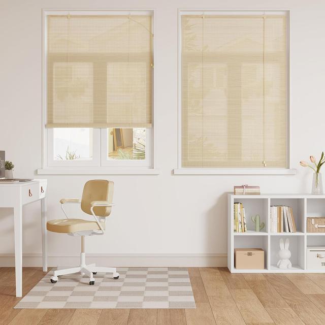 Bamboo Roller Blind Symple Stuff Colour: Natural Brown, Blind Size: 150cm W x 160cm L on Productcaster.