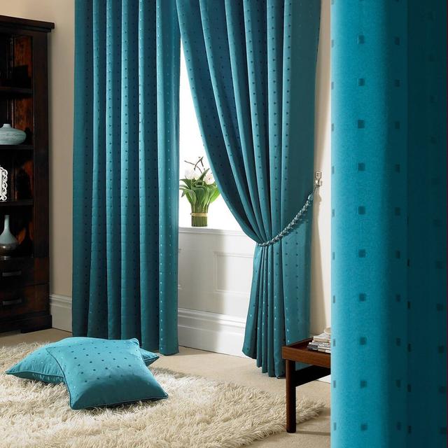 Hadley Pencil Pleat Room Darkening Curtains (Set of 2) Three Posts Panel Size: Width 117 x Drop 229 cm, Colour: Teal on Productcaster.