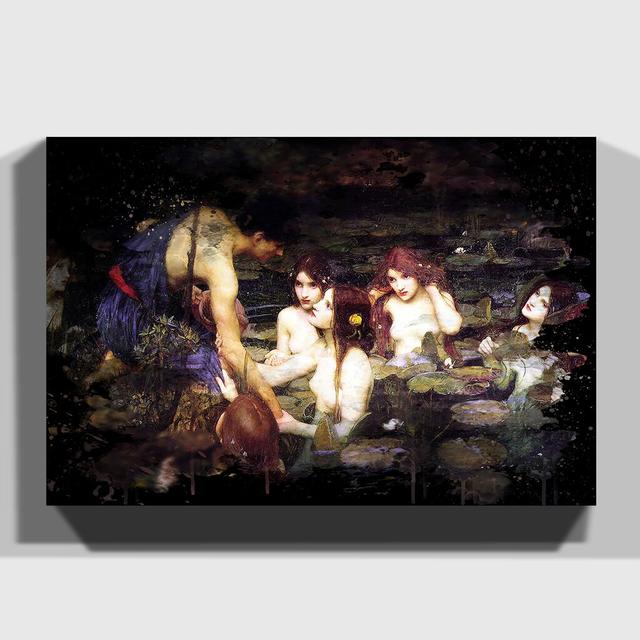 'Hylas and the Nymphs' by John William Waterhouse Graphic Art on Wrapped Canvas East Urban Home Size: 40cm H x 60cm W on Productcaster.