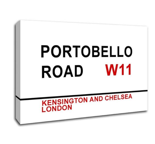 Portobello Road Signs - Wrapped Canvas Typography Print East Urban Home Size: 101.6 cm H x 142.2 cm W on Productcaster.