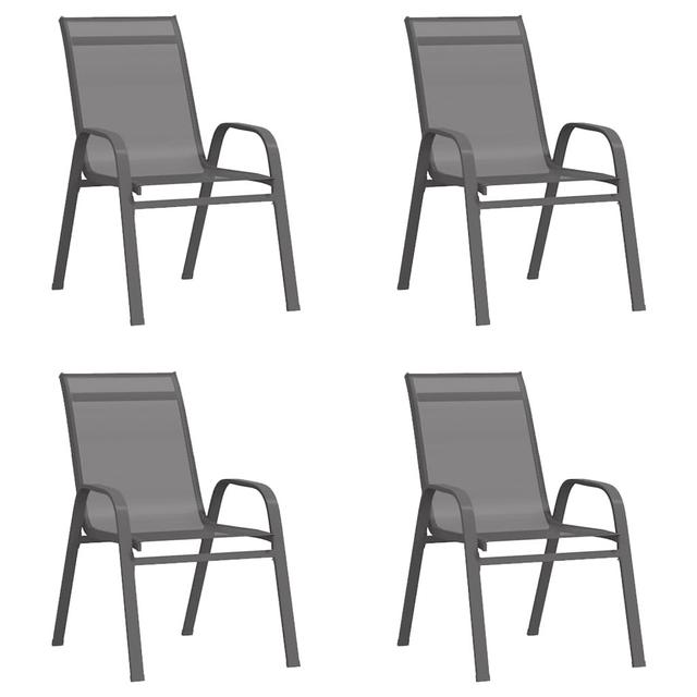 Lanikai Stacking Patio Dining Armchair (Set of 4) Latitude Run Colour: Grey on Productcaster.