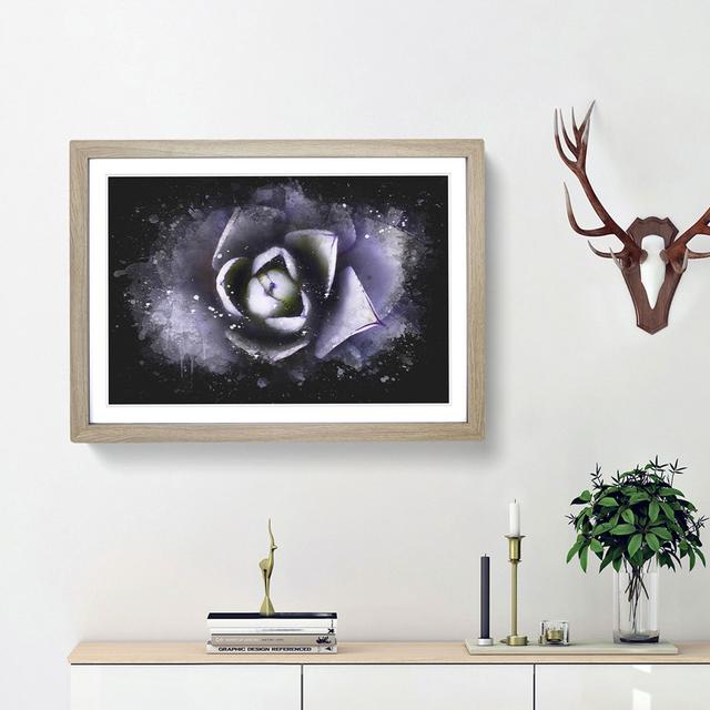 Lilac Succulent Plant Paint Splash - Picture Frame Graphic Art East Urban Home Size: 24cm H x 33cm W x 2cm D, Frame Option: Oak Framed on Productcaster.