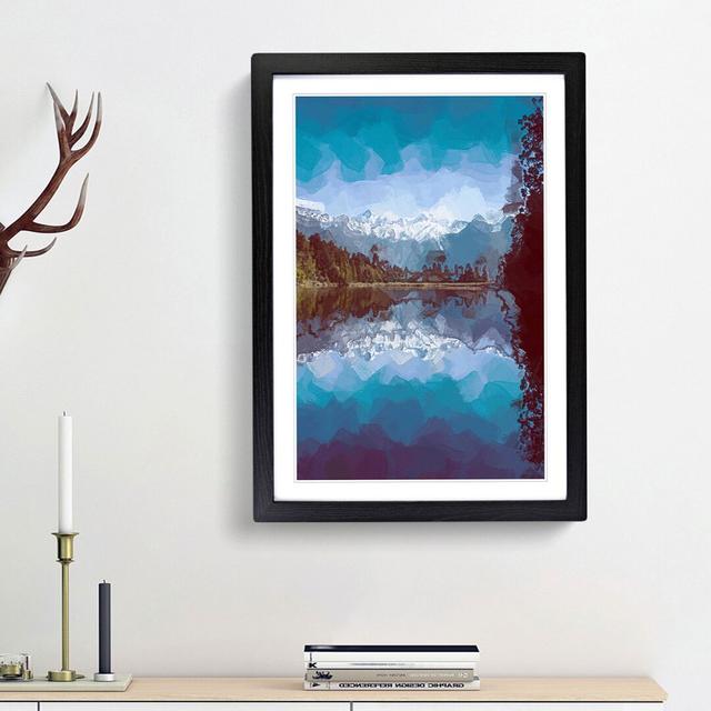 Lake Matheson in New Zealand in Abstract - Picture Frame Graphic Art Print on MDF East Urban Home Size: 36cm H x 27cm W x 2cm D, Frame Option: Black F on Productcaster.