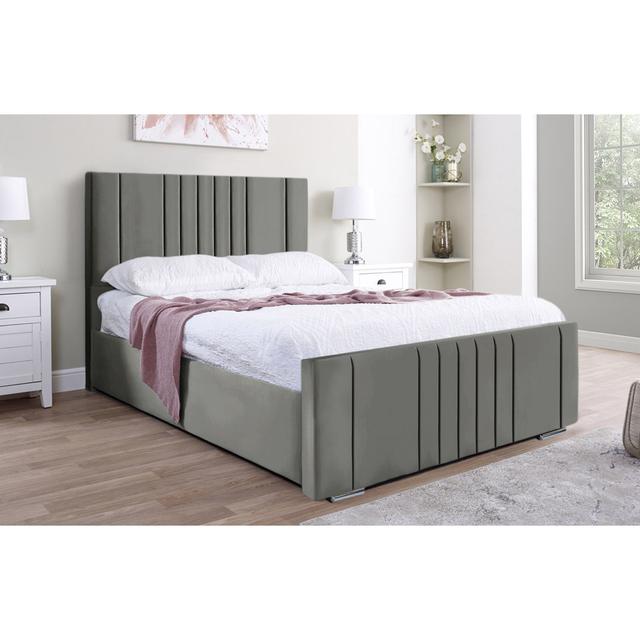 Agaro Upholstered Storage Bed Latitude Run Colour: Grey, Size: Kingsize (5') on Productcaster.