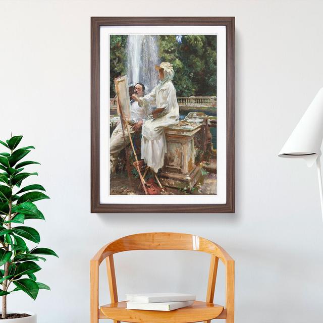 The Fountain, Villa Torlonia by John Singer Sargent - Picture Frame Painting East Urban Home Frame Option: Walnut, Size: 48cm H x 36cm W x 2cm D on Productcaster.