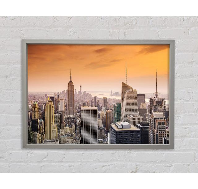 East River Sunrise - Single Picture Frame Print on Canvas Bright Star Size: 84.1cm H x 118.9cm W x 3.3cm D on Productcaster.