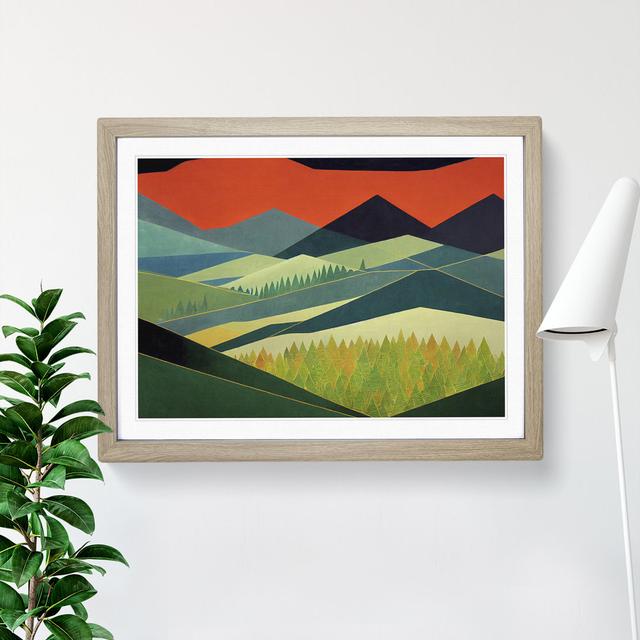 Peaceful Abstract Forest - Single Picture Frame Graphic Art Alpen Home Size: 25cm H x 34cm W x 2cm D, Frame Colour: Oak Framed on Productcaster.