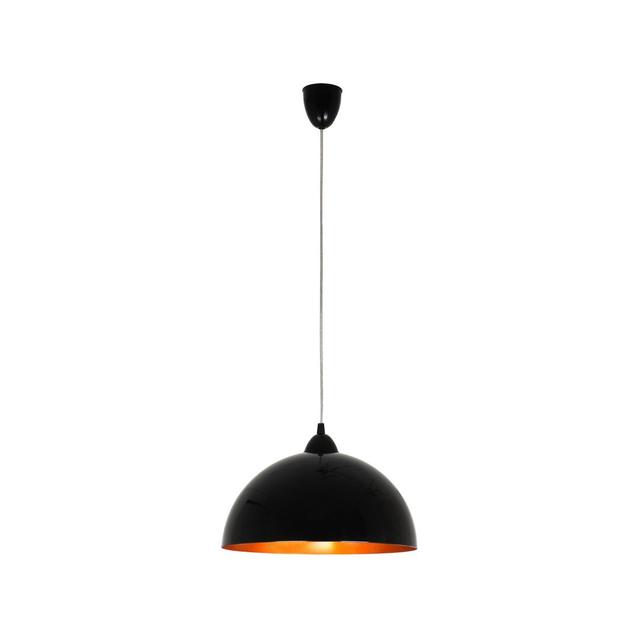 Erel 1 - Light Pendant 17 Stories Shade Colour: Black/Orange, Size: 124cm H x 30cm W x 30cm D, Finish: Black on Productcaster.