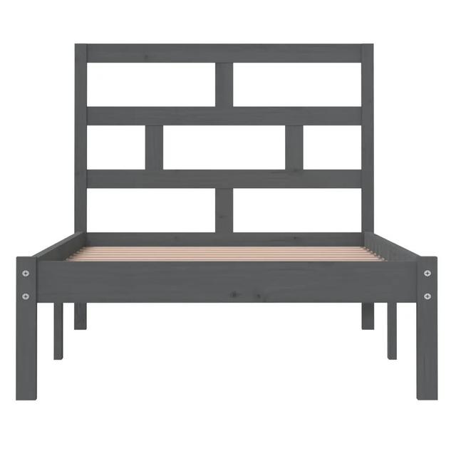 Bed Frame Solid Wood ClassicLiving Colour: Grey, Size: European Single (100 x 200 cm) on Productcaster.