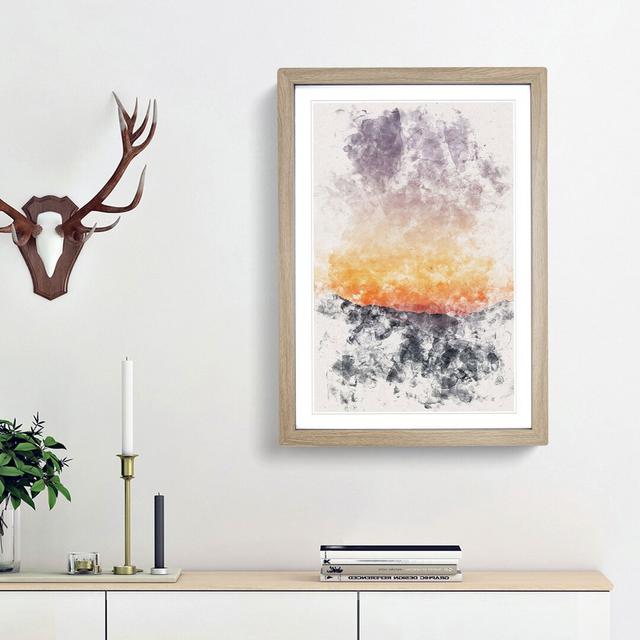 Sunrise in Vigolo Vattaro Italy - Picture Frame Graphic Art Print East Urban Home Size: 63cm H x 45cm W x 2cm D, Frame Option: Oak Framed on Productcaster.