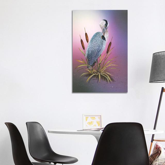 Sunset Heron by Dave Bartholet - No Frame Gallery-Wrapped Canvas Giclée on Canvas Beachcrest Home Size: 101.6cm H x 66.04cm W on Productcaster.