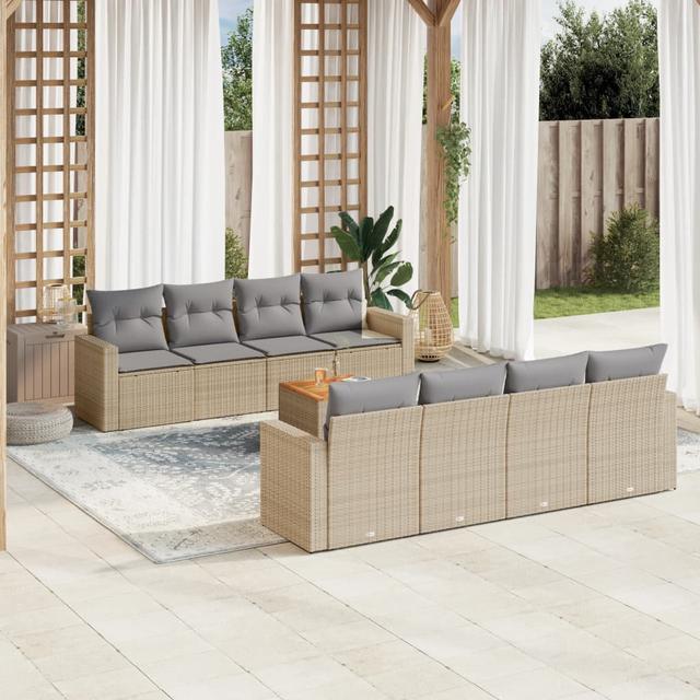 Garten-Sofagarnitur Ramario 17 Stories Farbe des Kissens: Beige, Rahmenfarbe: Beige on Productcaster.